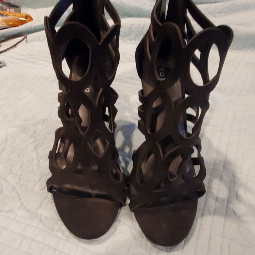 Suede Black heel